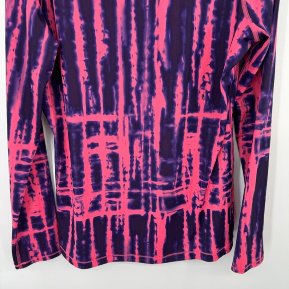 Under Armour HeatGear Long Sleeve Shirt Fitted Pink  Purple Tie-Dye Size Large - Picture 10 of 11